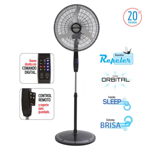 Ventilador De Pie Liliana 20" Digital Vpd20r