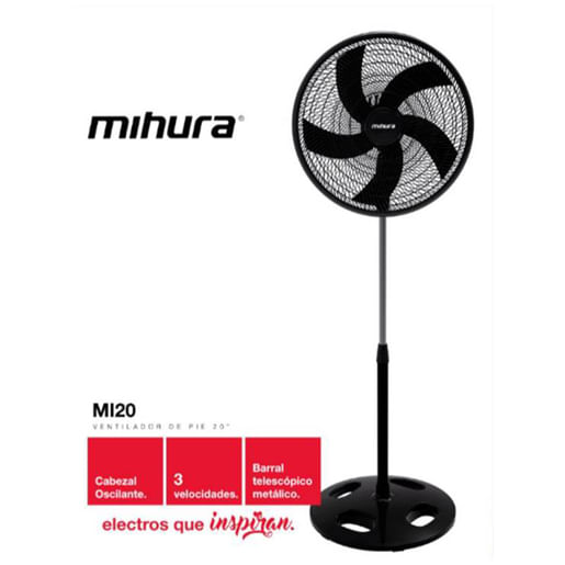 Ventilador Pie Mihura 20” 90w