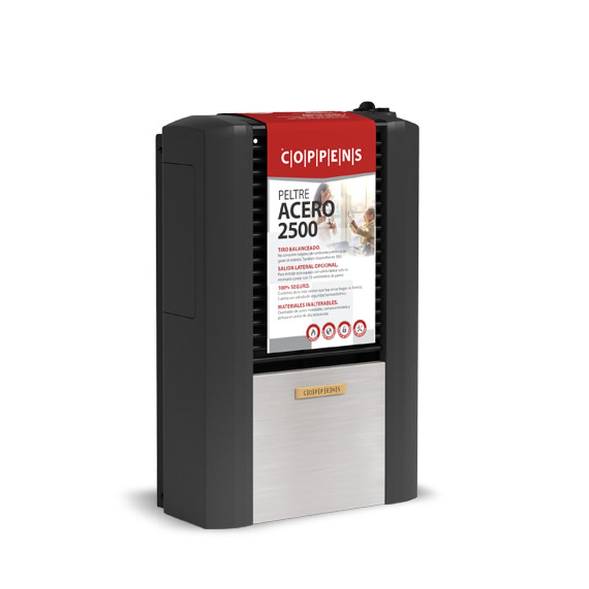 Calefactor Coppens 2500 Tb Peltre Acero Sali/ Izq C25bipam