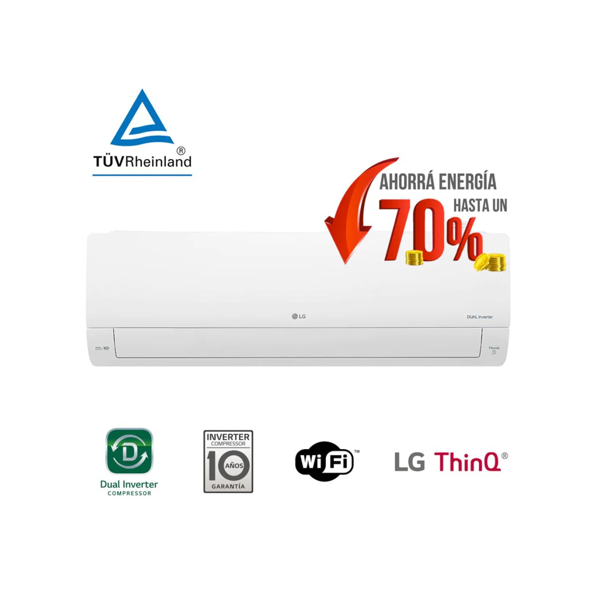 Aire Acondicionado Inverter Lg 6450w Blanco S4-W24k231e