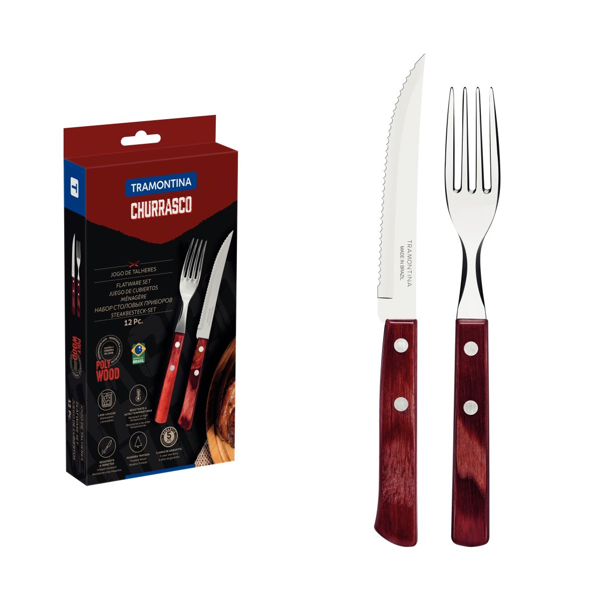 Juego para Asado Tramontina Polywood 21199/711 12pzas