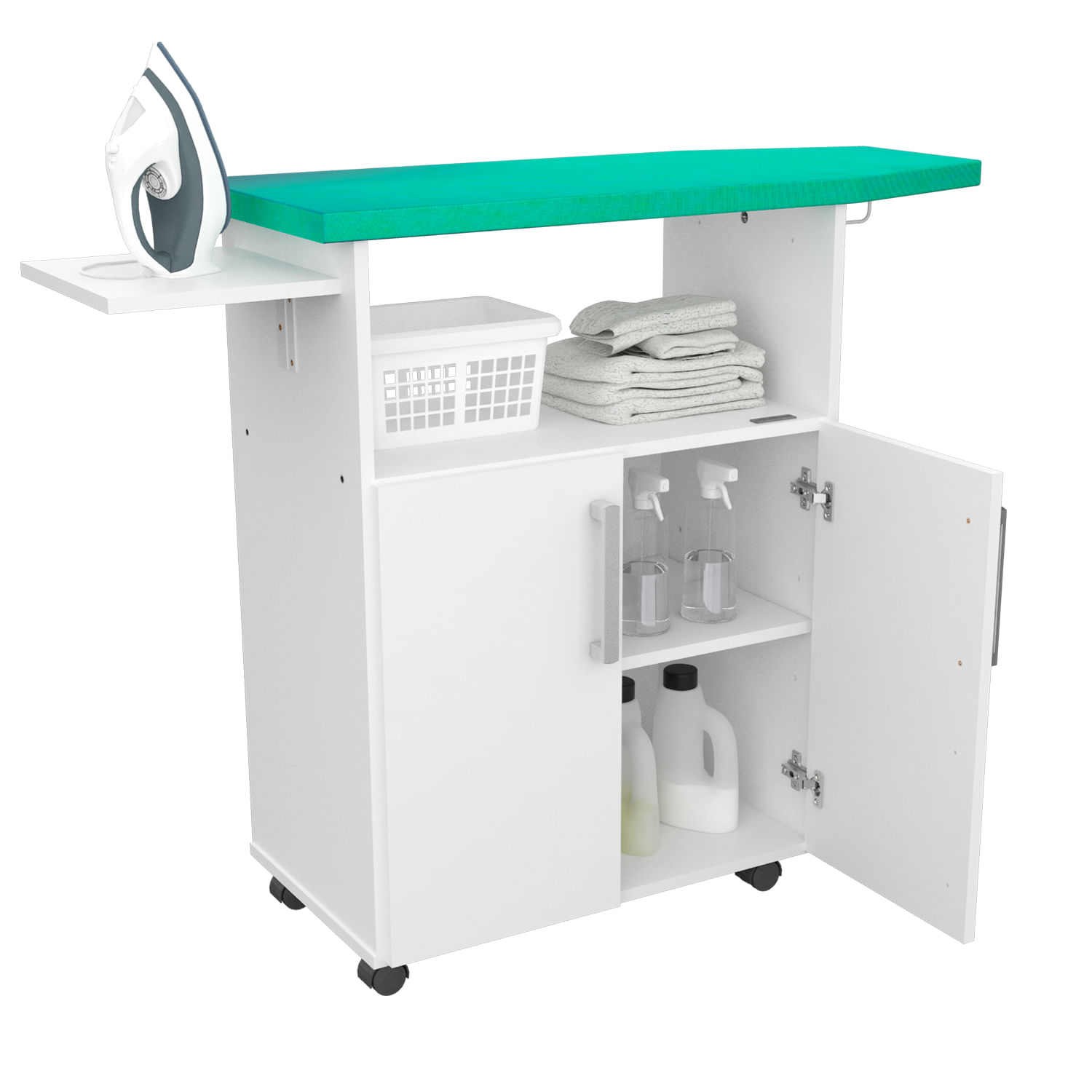 Mueble Organizador De Planchado Mosconi Tabla De Planchar Blanco