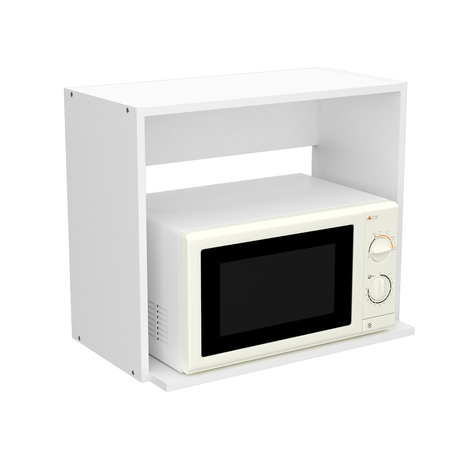 Alacena Porta Microondas 60 Cm. Melamina Gabinete Cocina Blanco