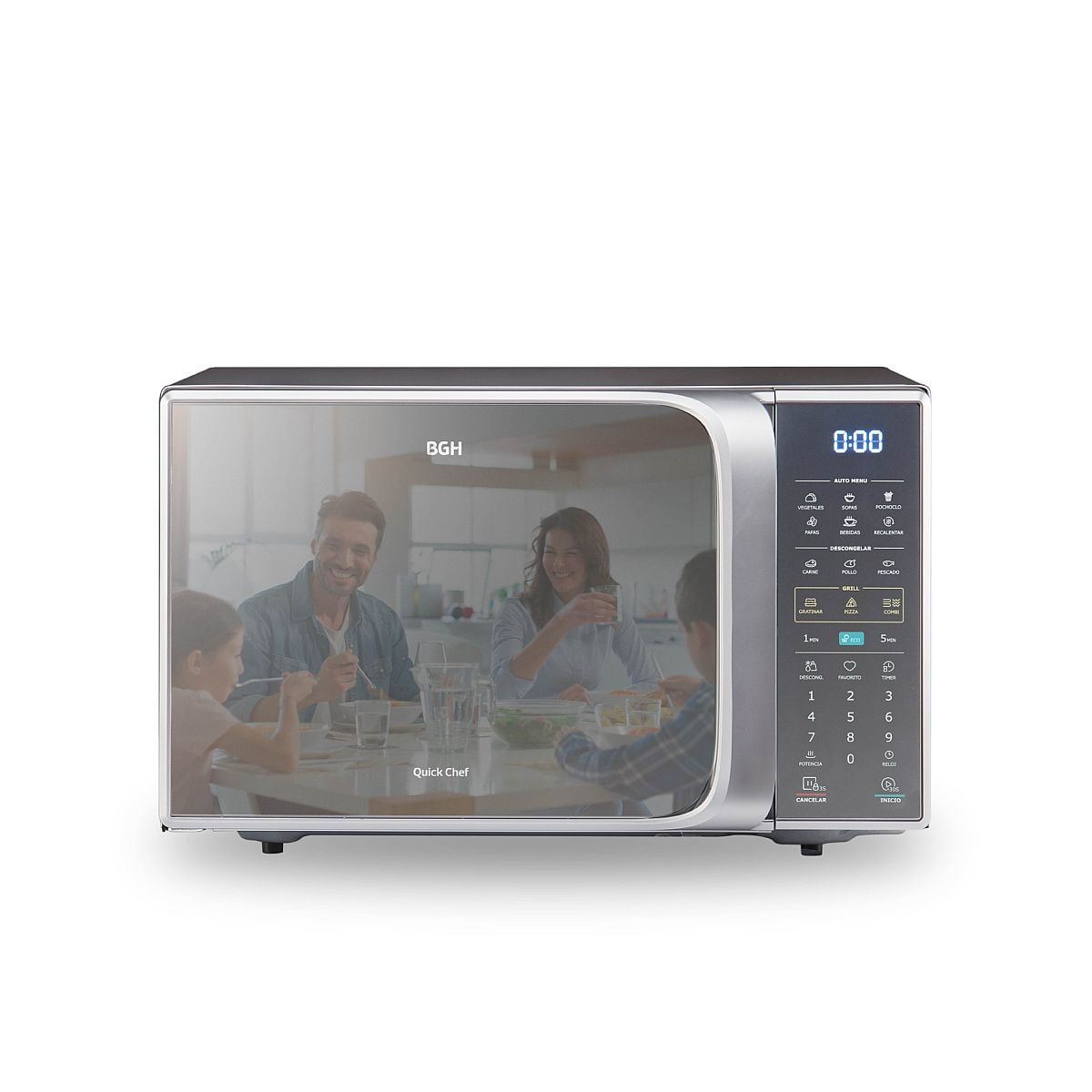 Microondas Bgh 28lts B228ds20i 900w Digital Silver