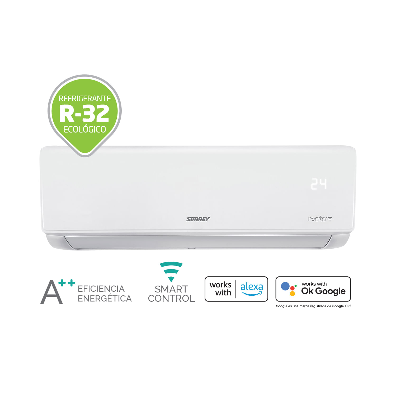 Aire Acondicionado Split Surrey Niq22gn81f Inverter 6500w Frio/Calor Wifi