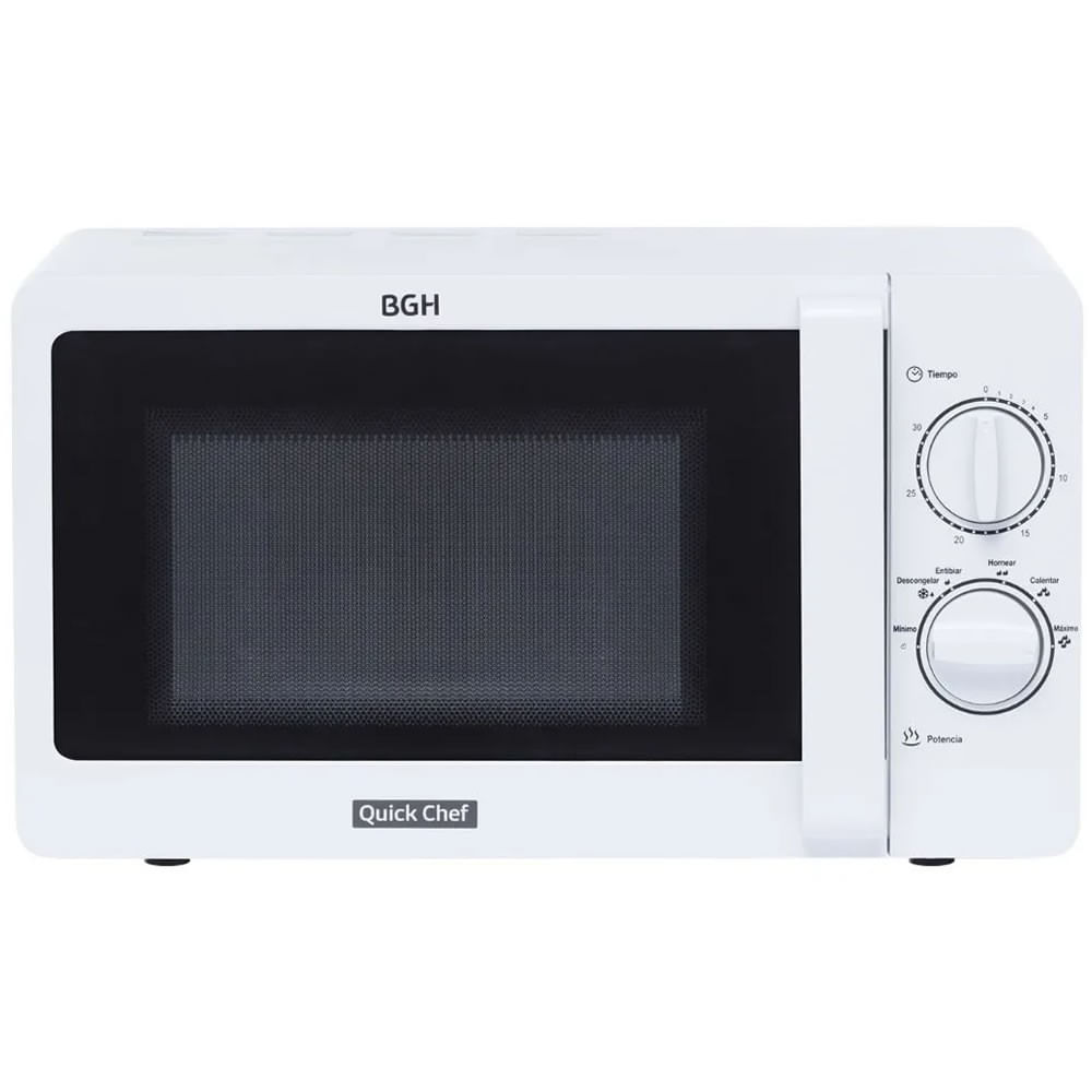 Microondas BGH b120m20i - blanco 20 lts, 700w, mecanico (pih049518)