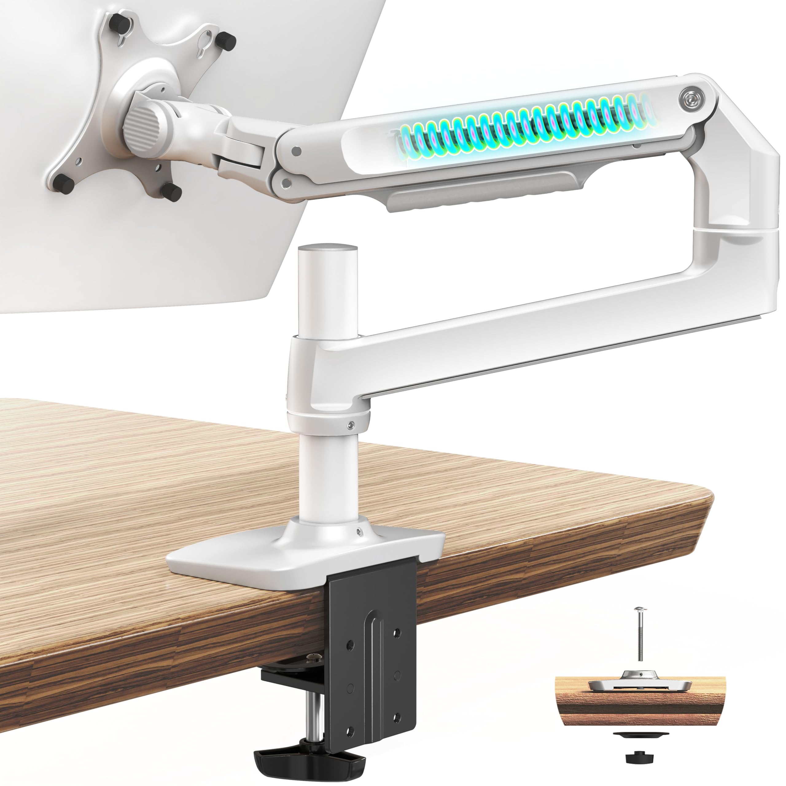 ErgoUnion Soporte para monitor individual – Soporte de escritorio con brazo para un solo monitor, Soporte de escritorio con brazo para un solo monitor, soporta pantallas de hasta 40 pulgadas y 25