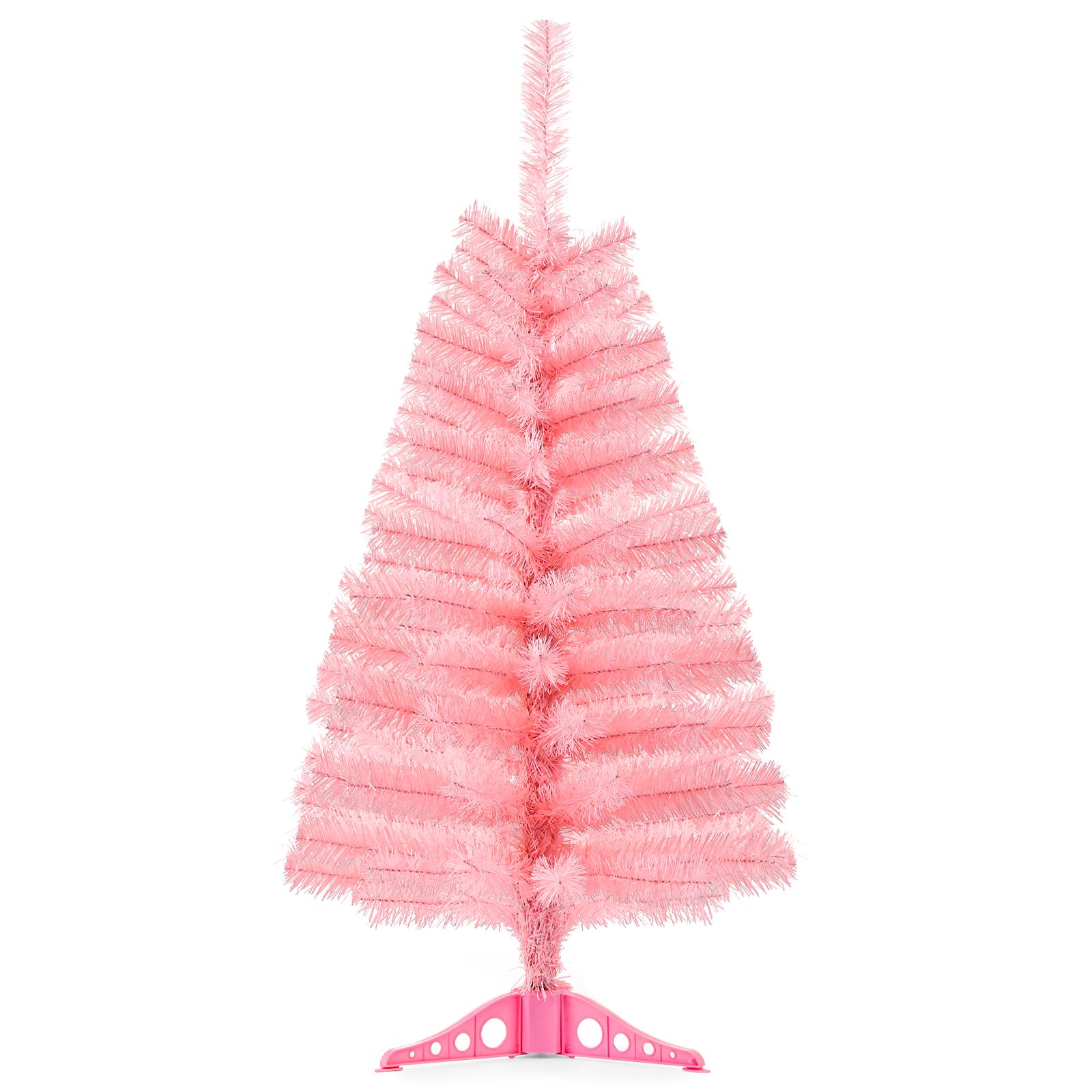 Árbol de Navidad artificial negro de 3 pies, pino de Navidad de mesa con base de soporte de PVC para Fushhenmu 3ft Pink Artificial Christmas Tree, Tabletop Christmas Pine Tree with PVC Stand Base for