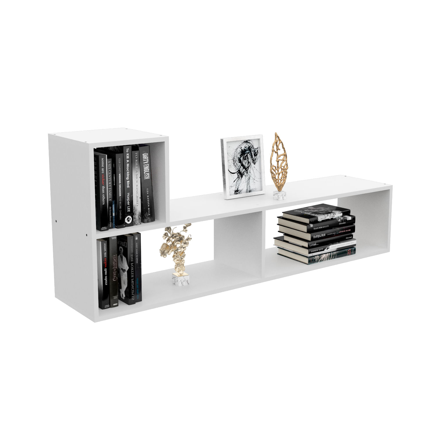 Mueble Rack Tv Led Mosconi Módulo L Combinable Living Blanco
