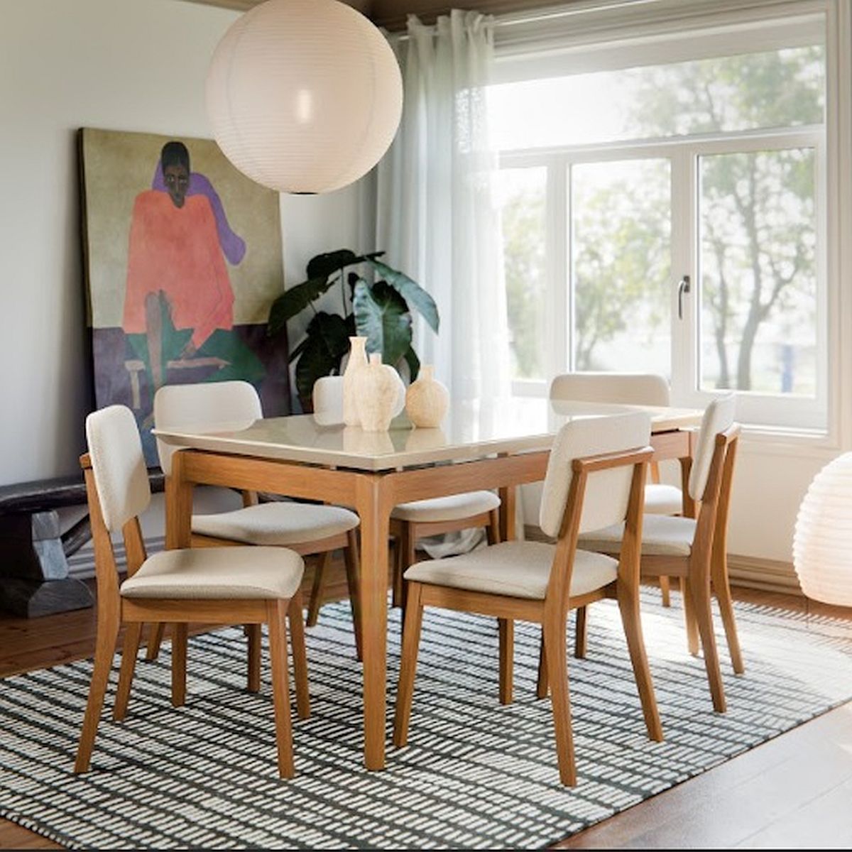 Juego De Comedor Imcal Mesa Wind+6 Sillas Boucle