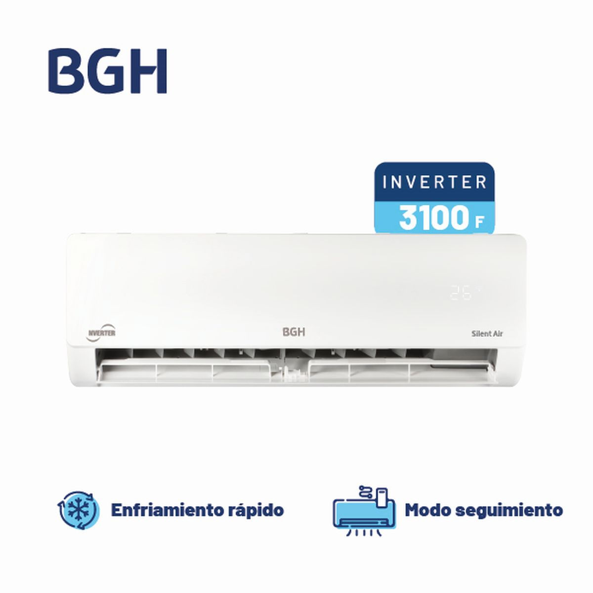Aire Acondicionado Split Inverter Bgh 3650w Frio Calor Bsi37wcnx