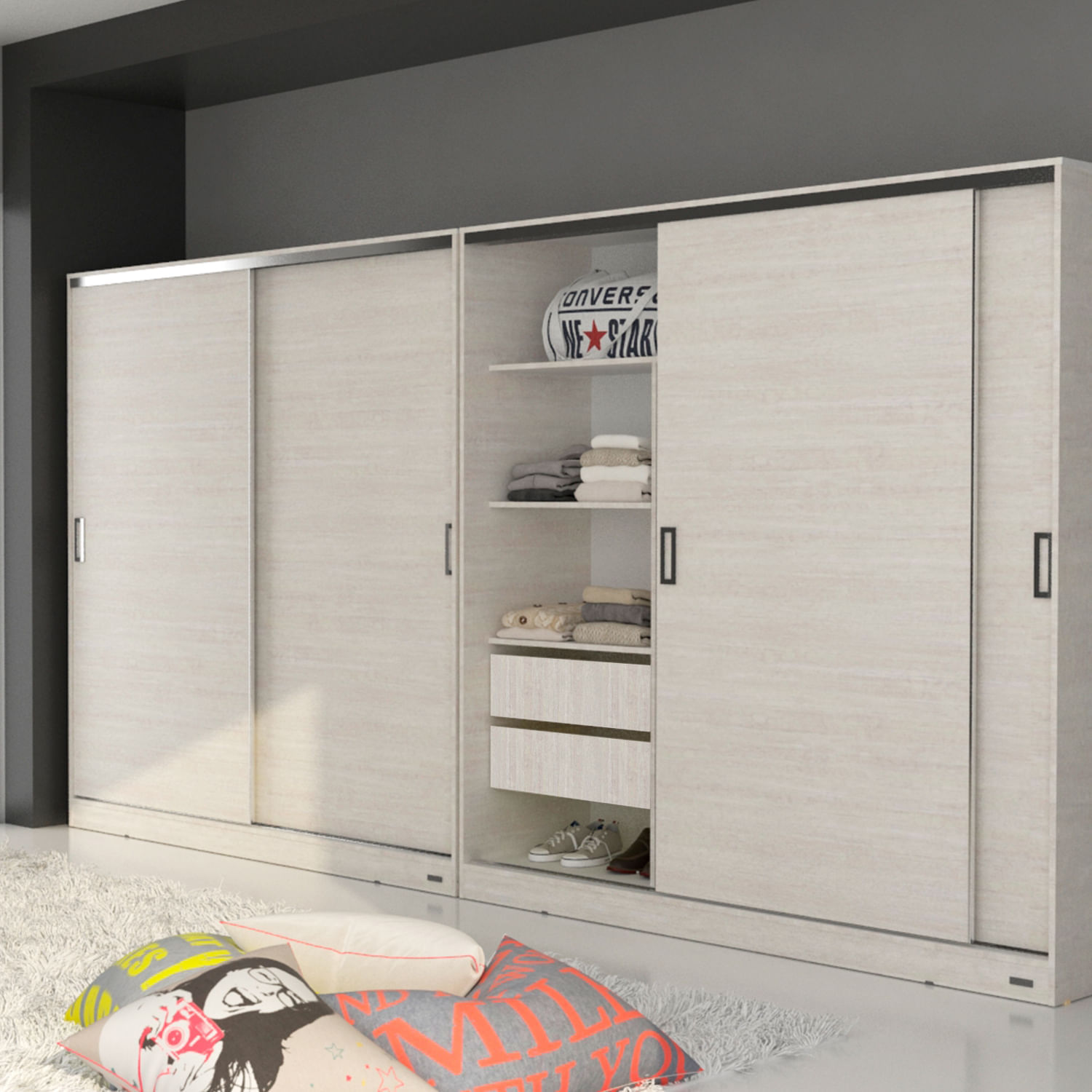 Placard 2 Puertas Corredizas Dakar 1,80 Mts. Guía Metálica Venezia