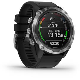 Reloj Smartwatch Descent Mk2 de acero inoxidable con banda negra - 52mm 52mm