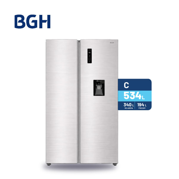 Heladera Side By Side No Frost Bgh 534 L Brs540i1a Plata