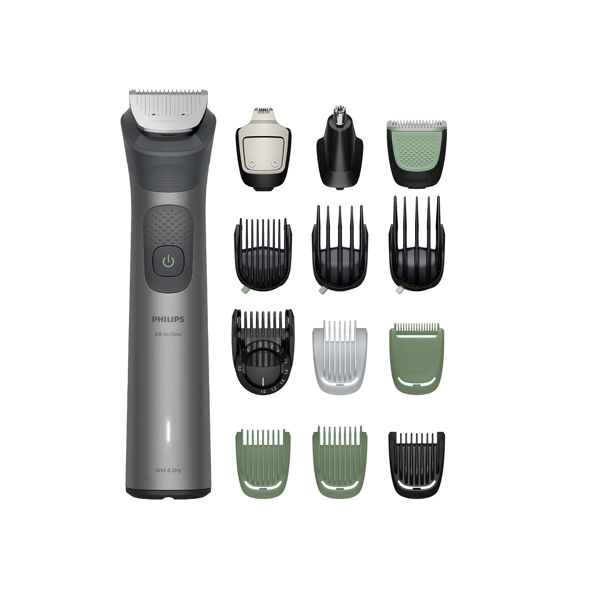 Afeitadora Inalámbrica Philips 15 En 1 Multigroom 7000 Gris Oscuro