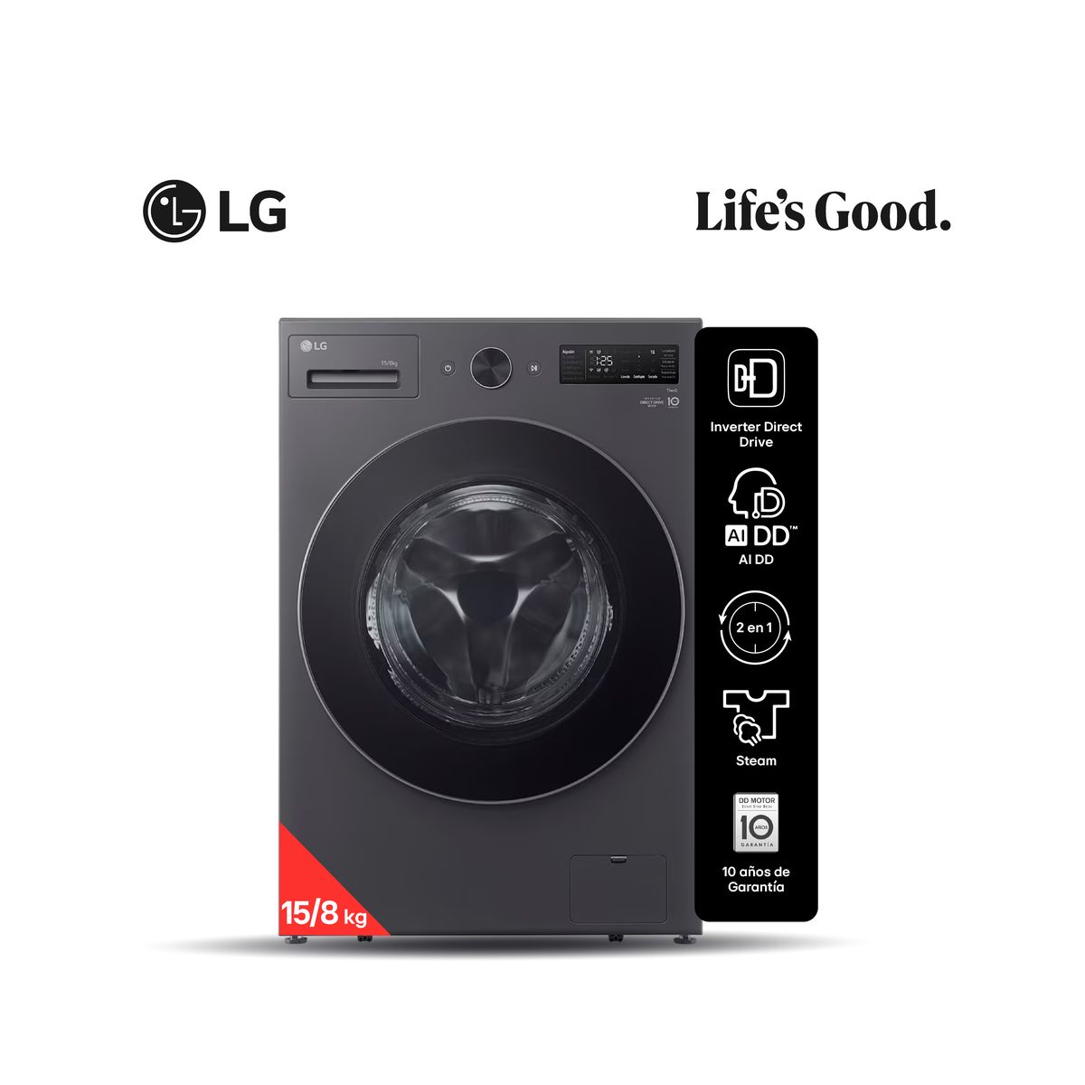 Lavasecarropas Lg 15kg 8kg Thinq Ai Dd Turbowash Y ConexióN InaláMbrica