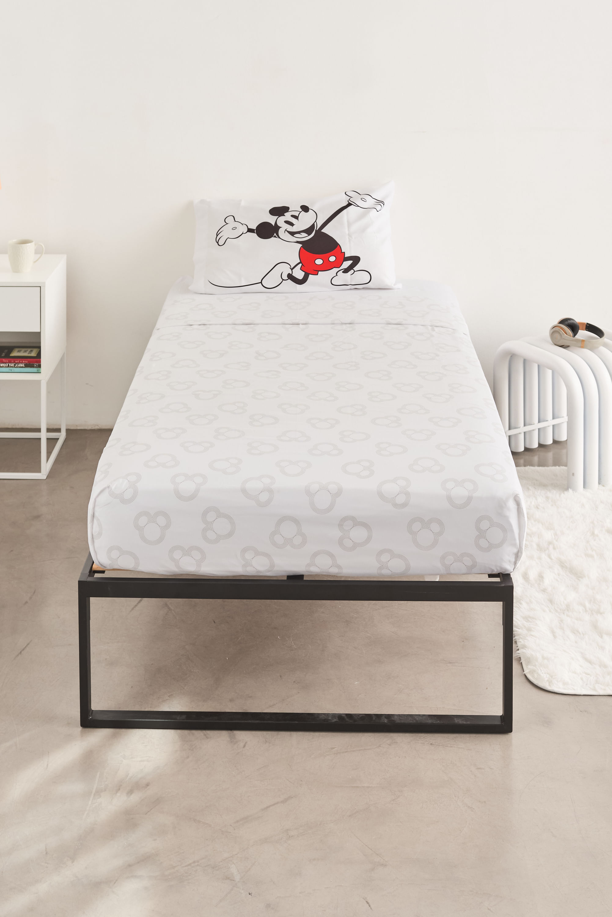 Juego de Sábanas 1/2 Plaza Plus Mickey Classic White