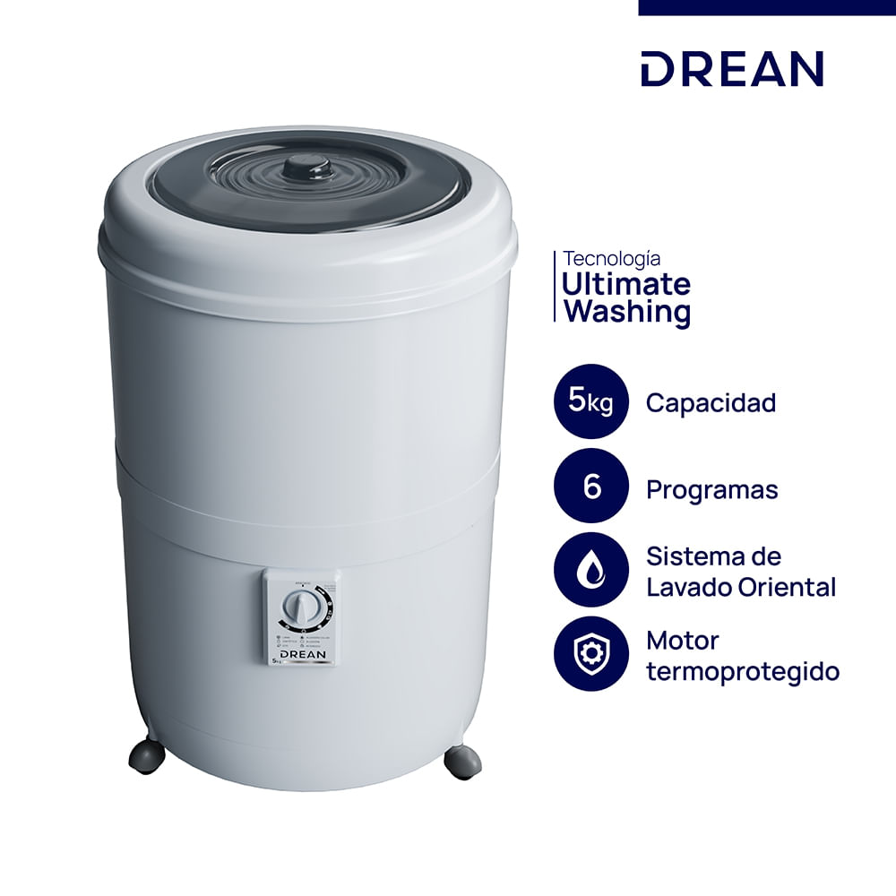 Lavarropas Drean LRDR56SB0 Semiautomático 5 Kg Blanco