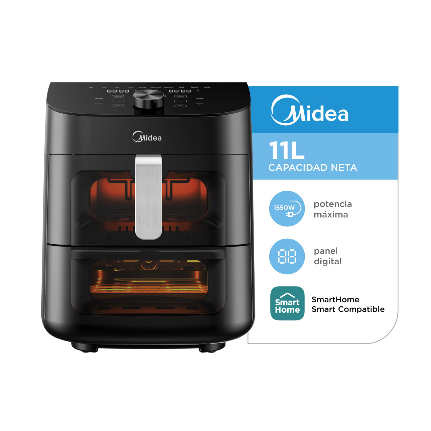 Freidora De Aire Midea Af-D211bar1 11l Digital