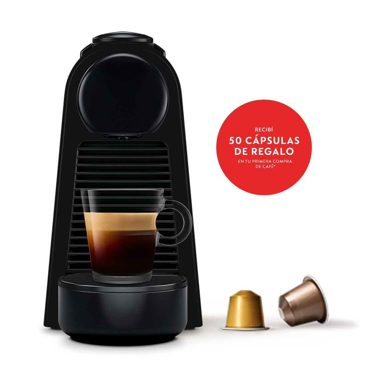 Cafetera Nespresso Essenza Mini D30 Negro 19 Bar 600 Ml Negro Mate
