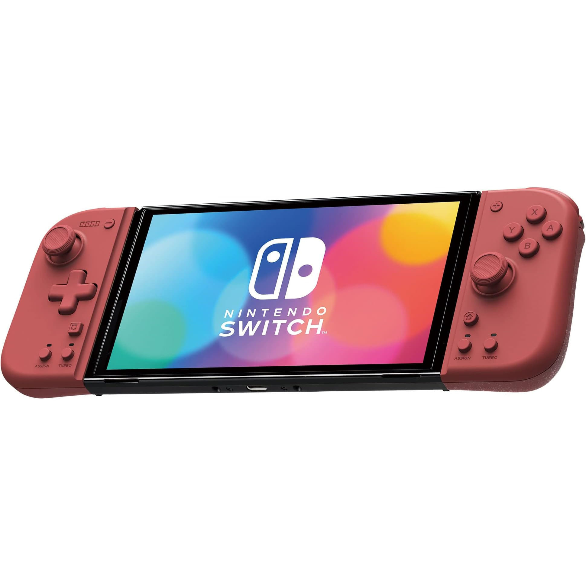 HORI Nintendo Switch Split Pad Compact NSW 398U Ergonomic Controller para Nintendo Switch Modo Portatil Rojo Albaricoque