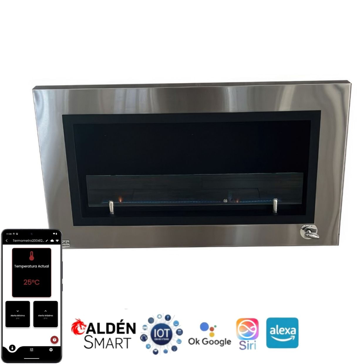 Chimenea moderna a gas Modelo París Para Colgar Smart 140cm Gas Envasado