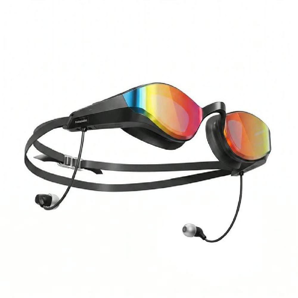 Antiparras inteligentes Holoswim SollaWave con auriculares - Red