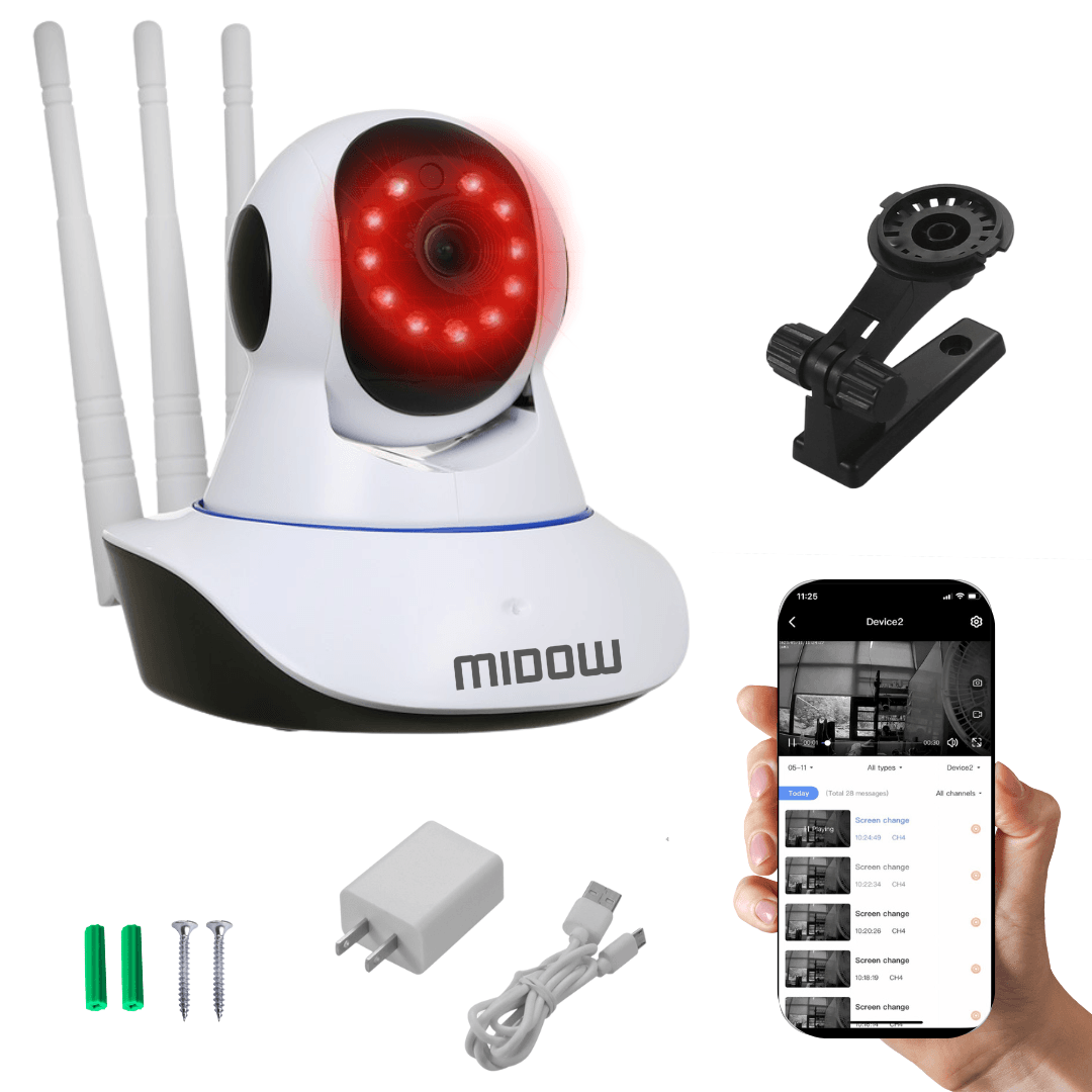 Camara De Seguridad Domo Inalambrica Midow Wifi Con Base Hd