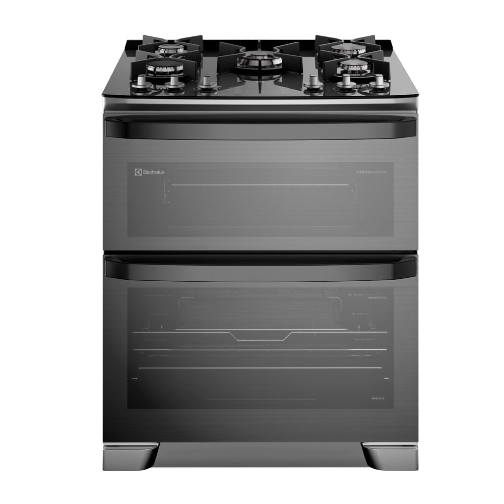 Cocina Electrolux 76cm F5EAD Inox Doble Horno 5 hornallas