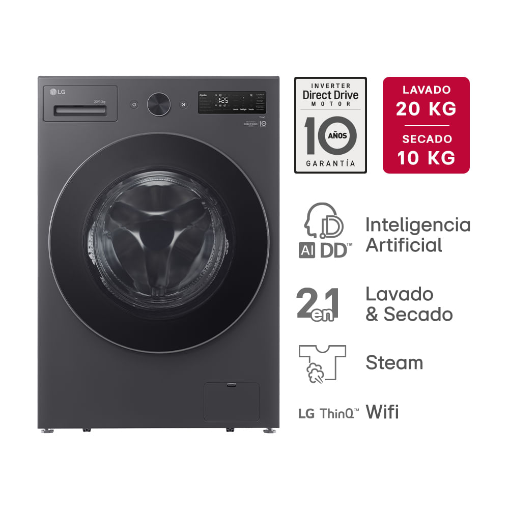 Lavasecarropas lg 1000 Rpm wd20egntspg 20  !0