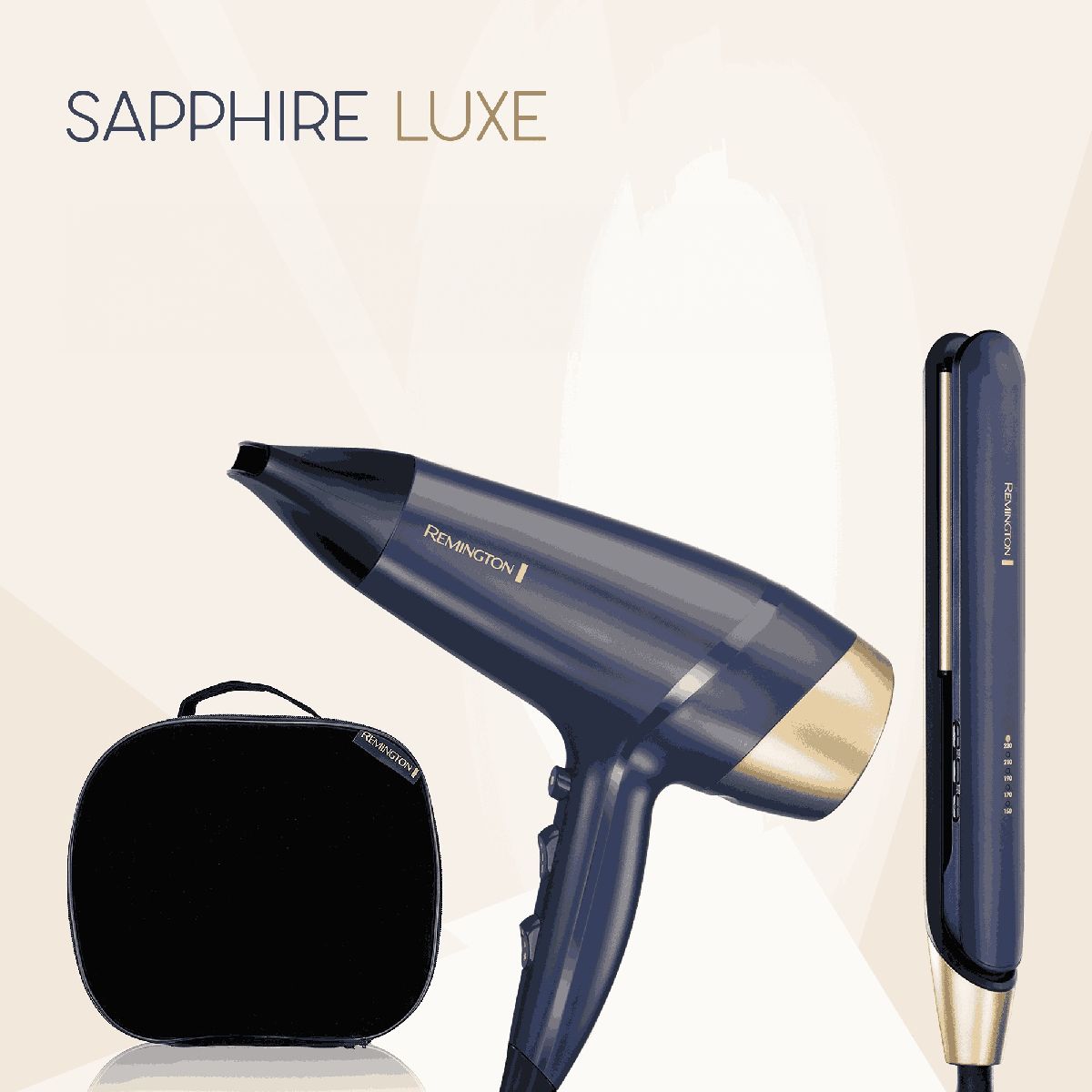 Set Secador y Alisador Sapphire Luxe Remington Ds5805Gp-220A