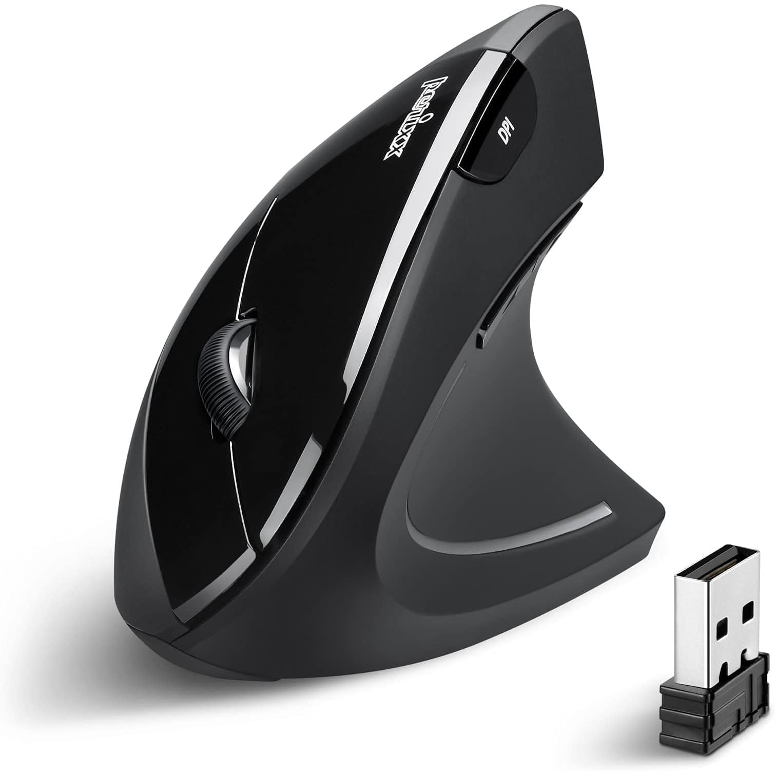 Perixx PERIMICE-713N Mouse Inalambrico Vertical Ergonomico 1000 1600 DPI Negro