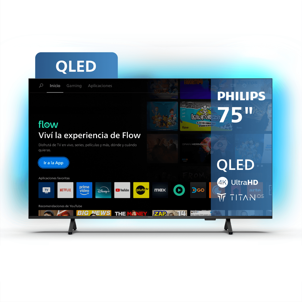 Smart TV Philips 75 Pqd8511/77  Qled 4k Titan Ambi