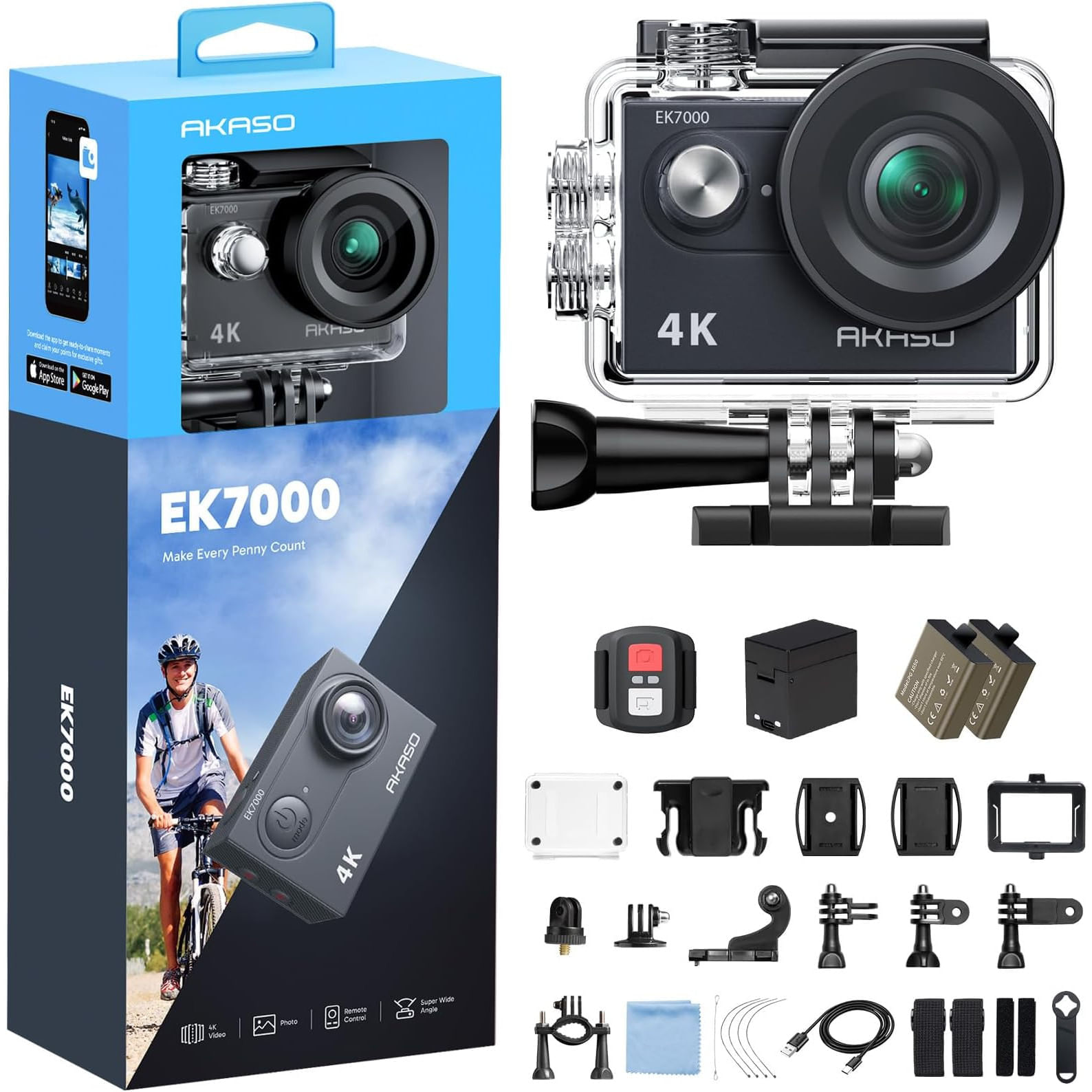 Camara De Accion Akaso Ek7000 4k Ultra Hd Wifi Sumergible