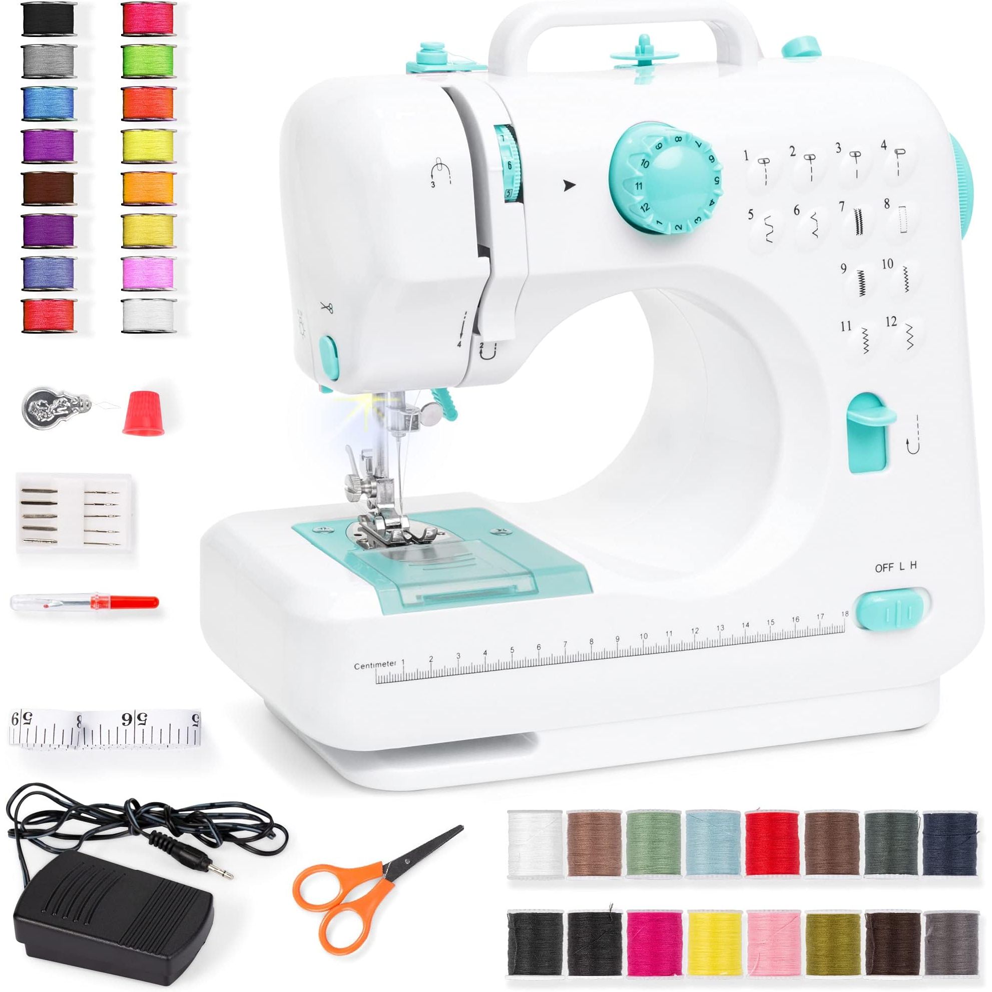 Maquina de Coser Best Choice Products SKY6104 12 Puntadas Portatil Principiantes Kit 42 Piezas